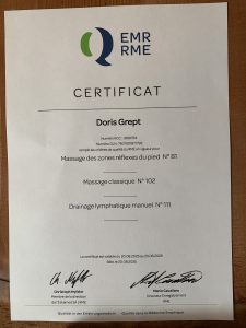 RME drainage massage reflexologie Valais