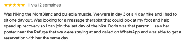 Avis Massage Trient TMB